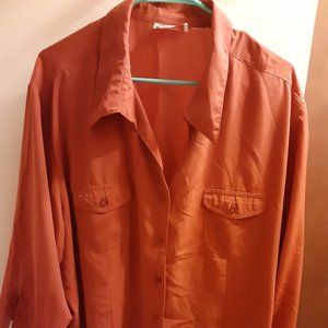 Joanna Plus blouse, mid length sleeve, orange, 2x